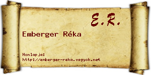 Emberger Réka névjegykártya